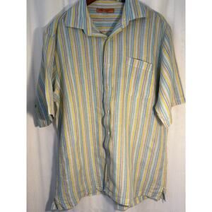 Sette Ponti 100% Linen XL Men’s Shirt‎ Sleeve Shirt FREE SHIPPING